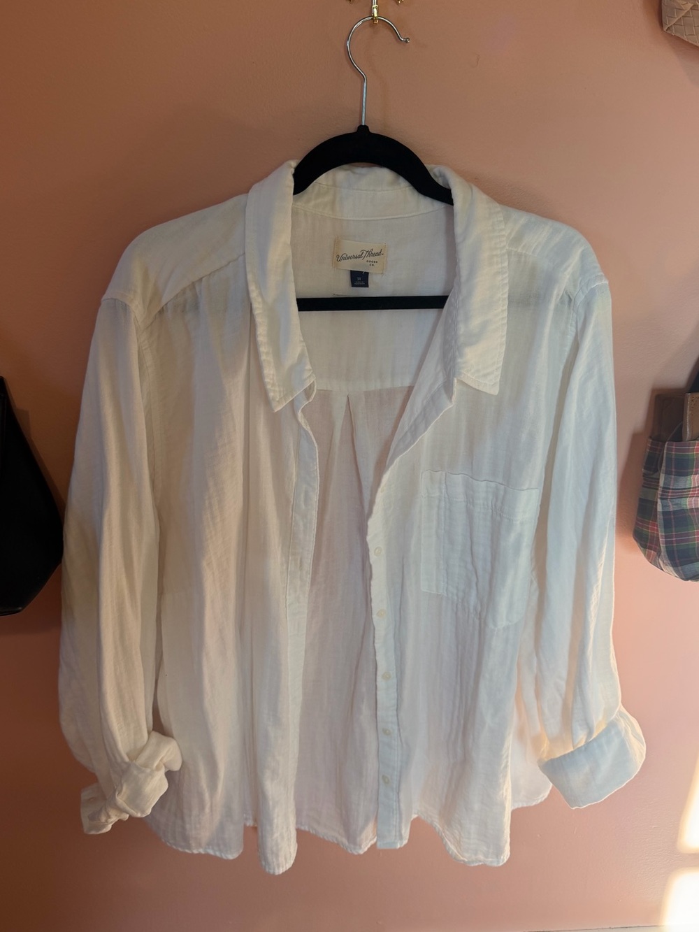 Universal Thread white linen button up shirt